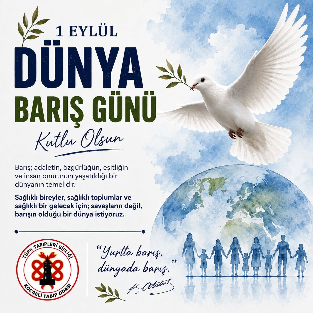 1 Eylül Dünya Barış Günü Kutlu Olsun