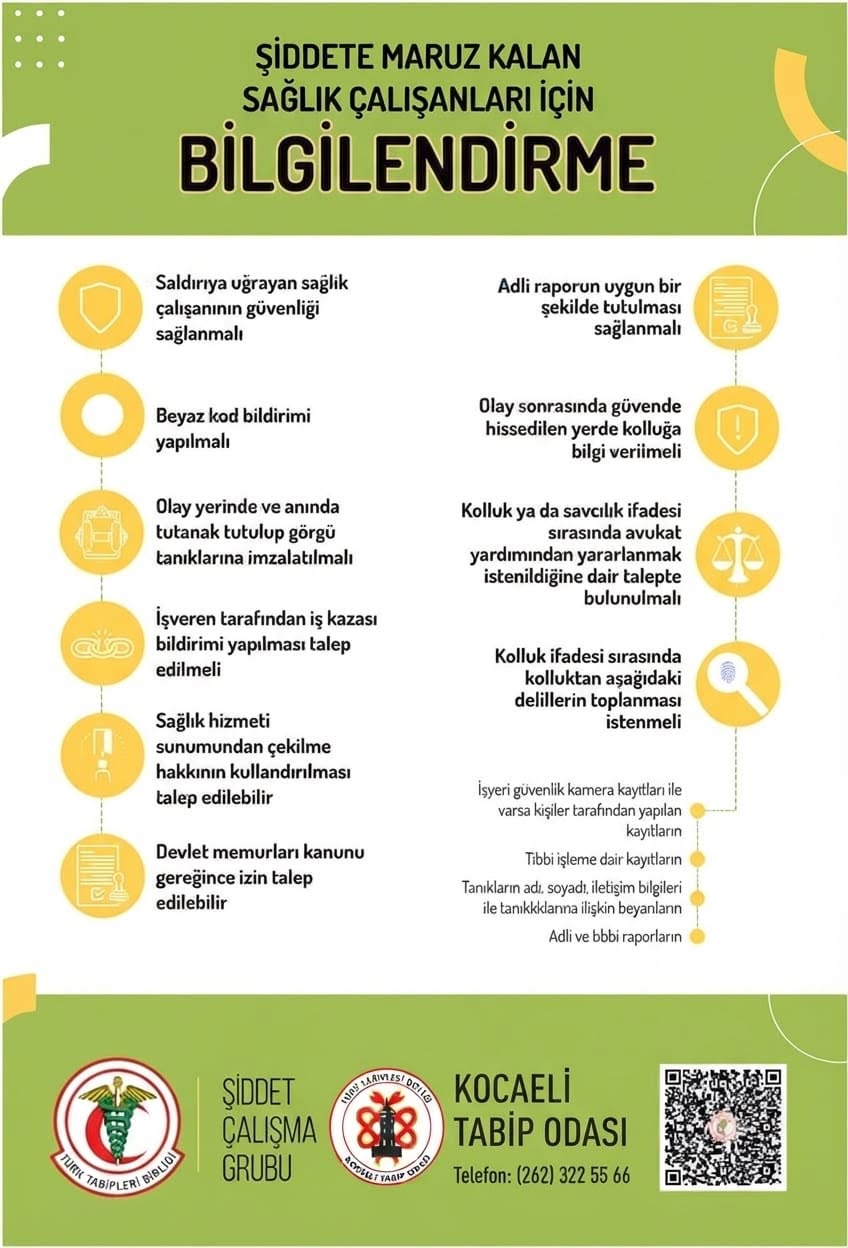 Şiddete Maruz Kalan Sağlık Çalışanları İçin Bilgilendirme