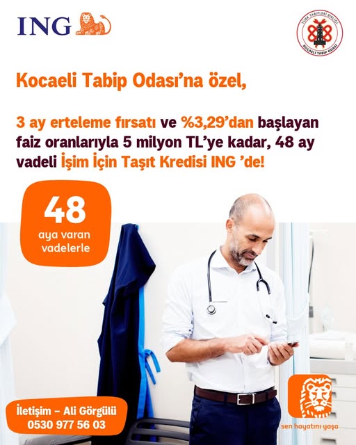 ING Bank'tan Kocaeli Tabip Odası Üyelerine Özel Ticari Kredi Kampanyası 